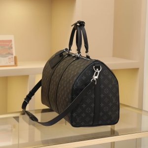 Alternative view of Black Floral Spacious capacity with versatile functionality. Durable and dependable for long-lasting use. Stylish yet sophisticated design. Features secure dual zippers and a padlock, making it ideal for business or leisure travel. Dimensions: 50 × 29 × 23 cm